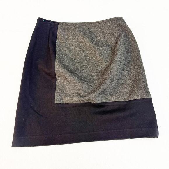 Donna Degnan Color Block Pencil Skirt Black Gray Size 8 - Picture 4 of 5